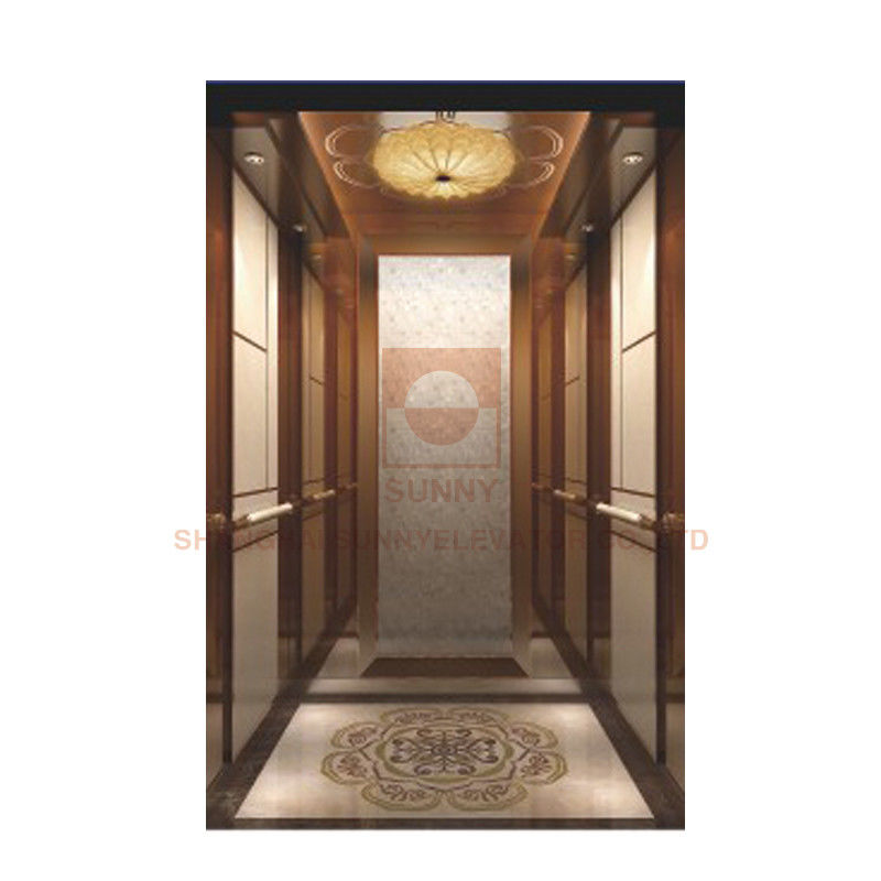 床のホテルのエレベーター/乗客の上昇のための大理石のモザイク車の設計エレベーターの小屋の装飾
