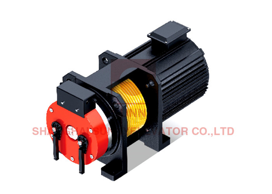 450 - 1350kg ギアレス トラクションマシン 2:1ロープ IP41 16ポールとDC110vブレーキ Vol