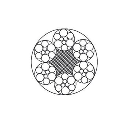 亜鉛メッキ鋼ワイヤーロープ 6x7+FC ～ 6x9W+IWR、1.8-36mm、1570-1870 MPa、ケーブルカー用